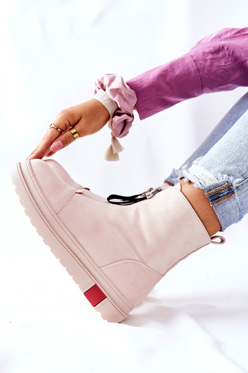 Чоботи жіночі на платформі бежеві Charlee