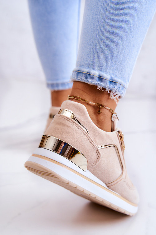 Замшеве спортивне взуття на платформі світло-бежевий Riverside