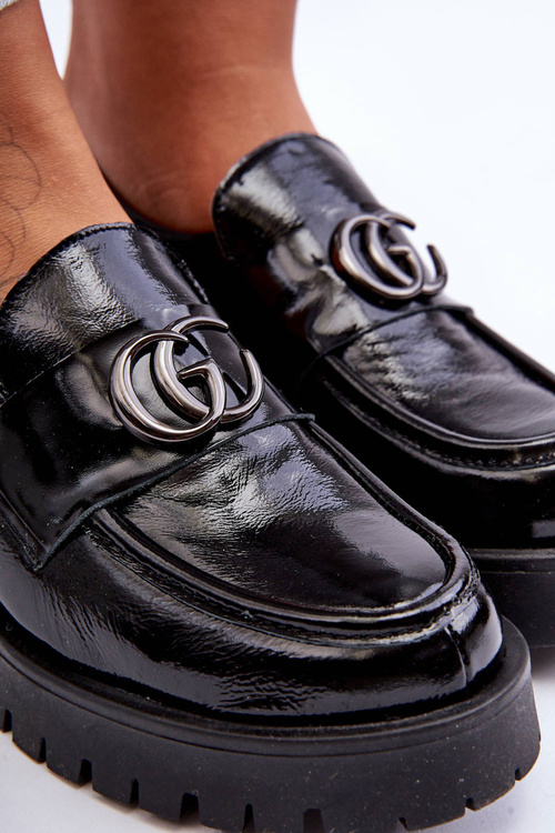 Жіночі шкіряні напівчеревики з орнаментом Black Rosefalls