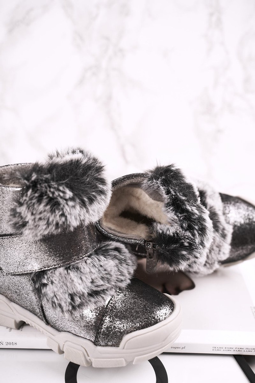 Чоботи дитячі теплі сірі Husar