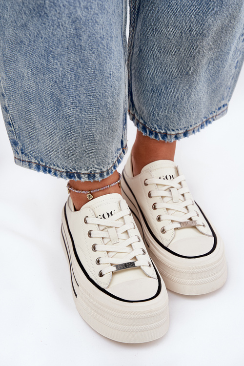 Жіночі Шкіряні Кросівки На Платформі GOE RR2N4106 Білі