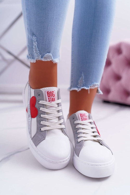 Жіночі кросівки Big Star білі з сердечком EE274257