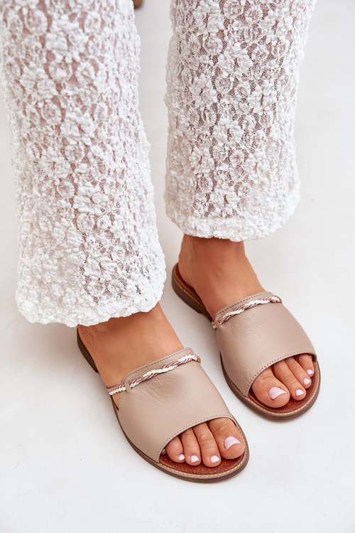 Шкіряні Сандалі Темно-бежеві Lewski Shoes 3047