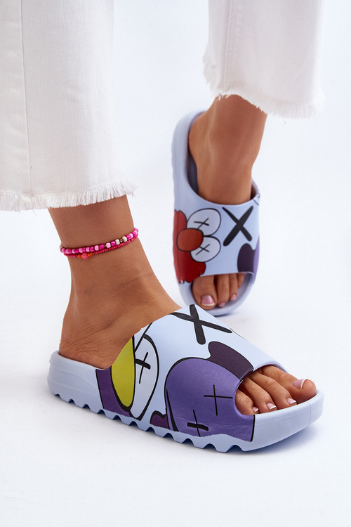 Сині друковані гумові шльопанці Monsters