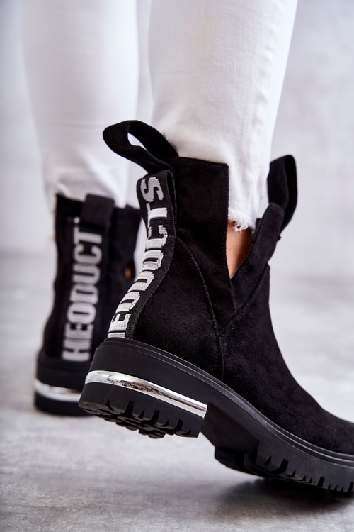 Замшеві черевики з вирізами Чорні Elvera