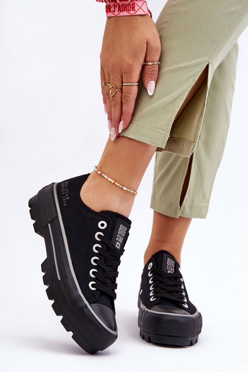 Тканинні кросівки на платформі Big Star LL274149 Чорні