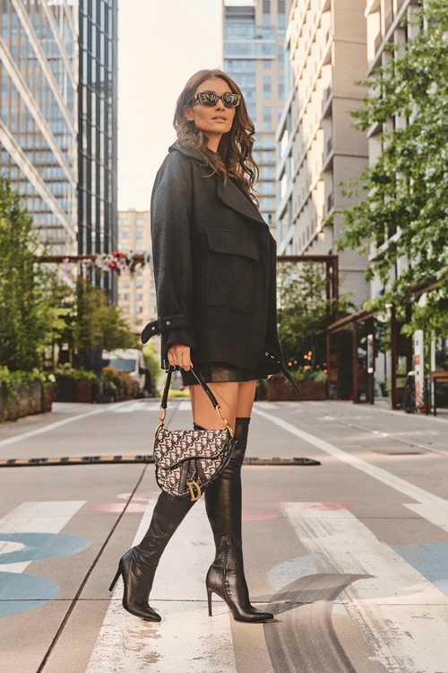 Шкіряні чоботи на підборах Чорні Zolno