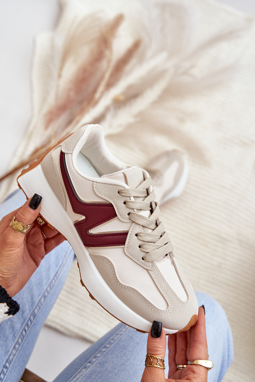 Жіноче Спортивне Взуття Кросівки Бежево-Вишневе Britma