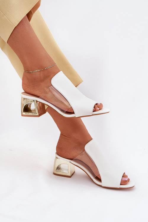 Жіночі Сандалі На Каблуку Білі Tessira