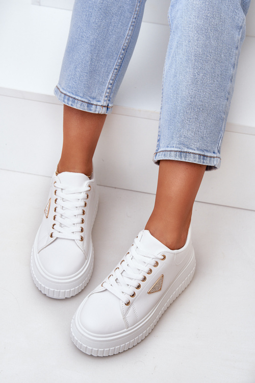 Стильні Кросівки На Масивній Платформі Білі Vallexia