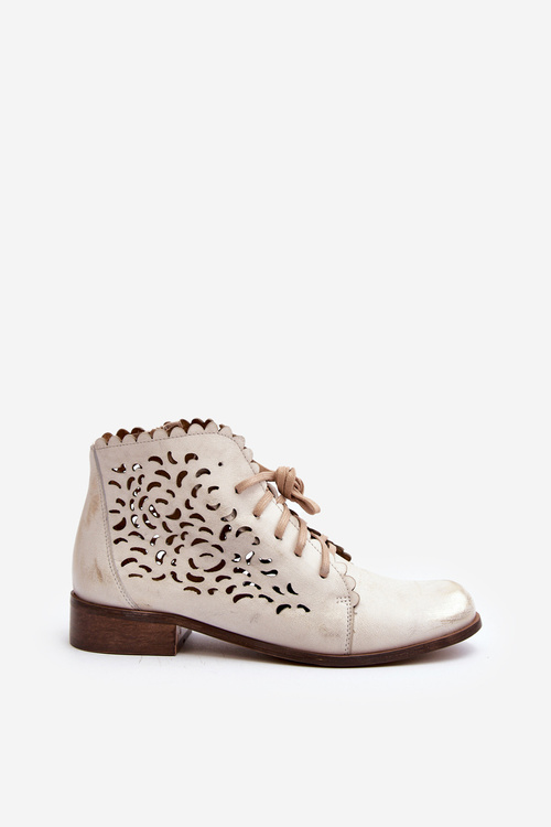 Жіночі ботильйони на шнурівці Zazoo 2871 Gold Distressed