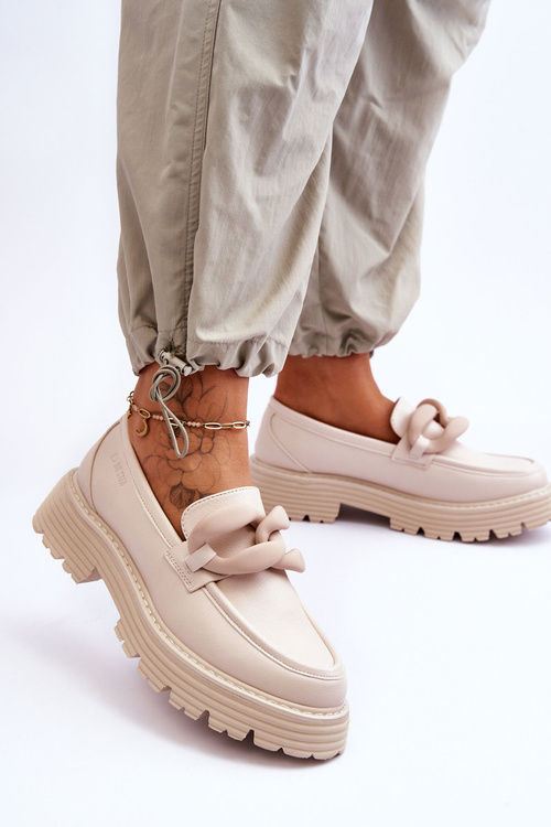 Шкіряні мокасини Туфлі Big Star LL274581 Бежеві