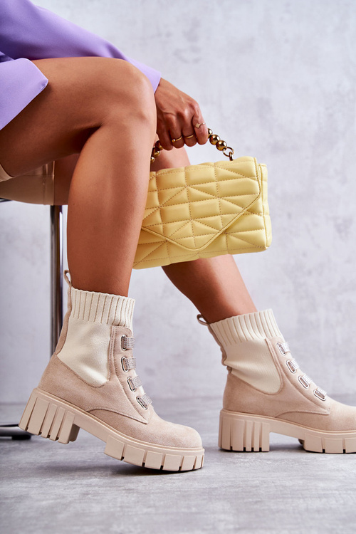 Замшеві слипони Чоботи бежеві Hope