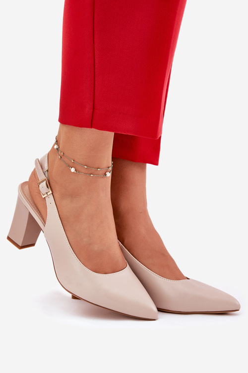 Зручні Туфлі На Каблуці Sergio Leone SK162 Бежеві