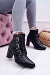 Жіночі чоботи на шпильці Пряжки Чорні Finbas