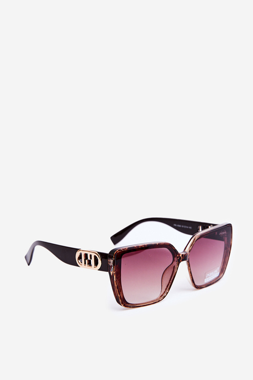 Жіночі сонцезахисні окуляри з декоративною деталлю UV400 Темно-коричневі