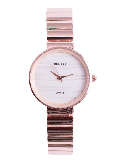 Жіночий годинник Ernest Claudie Pink Gold White Dial