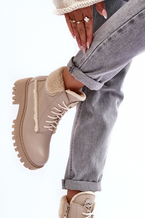 Жіночі шкіряні черевики Trapper бежеві Vergo