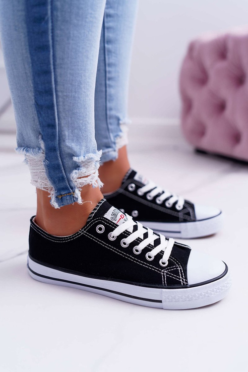 Чорно-білі жіночі низькі кросівки Smith