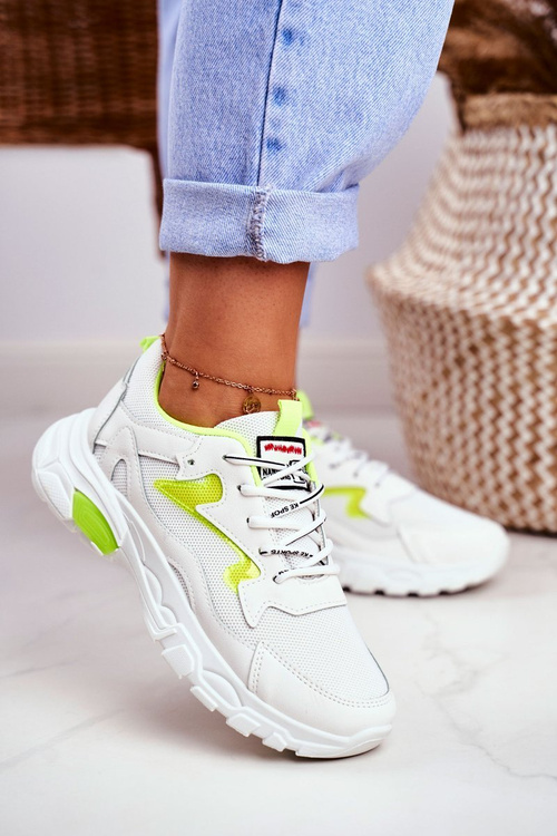 Спортивні жіночі білі туфлі Lu Boo Yellow Dazzle Me