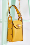 Маленька жіноча сумочка з орнаментом Ellies жовтого кольору