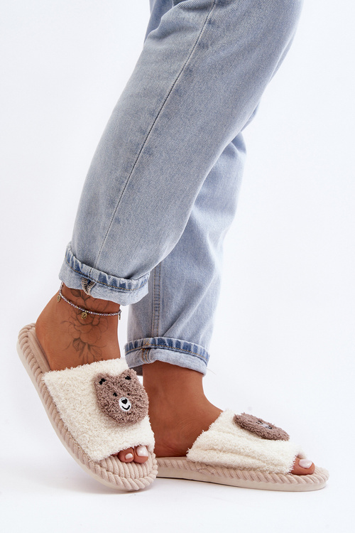 Жіночі тапочки з ведмедиком Бежеві Lavetire