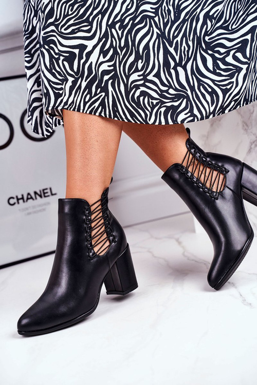 Жіночі черевики на високому каблуці, чорний Vibo