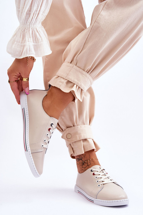 Жіночі шкіряні кросівки бежеві S.Barski LR268R