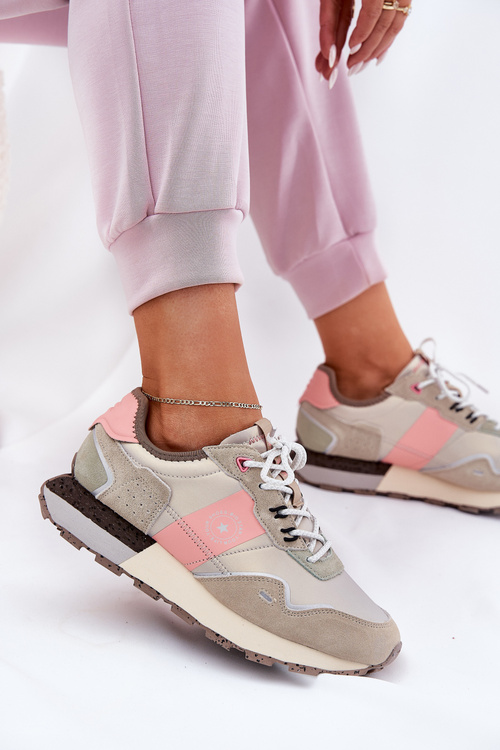 Жіночі Замшеві Кросівки Big Star RR274243 HI-POLY SYSTEM Сірі-Рожеві