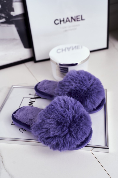Дитячі тапочки з хутром. Фіолетовий сніжок