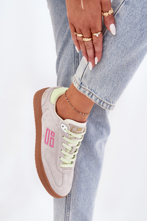 Замшеве Спортивне Взуття Кросівки Жіночі D.Franklin Приглушений Білий DFSH387005