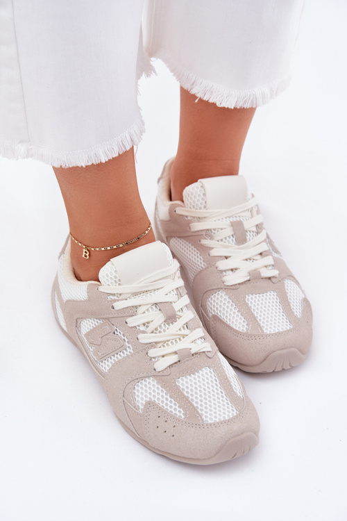 Жіночі Спортивні Черевики З Еко Замші Біло-Бежеві Dorella