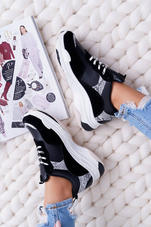 Спортивні жіночі туфлі на товстій підошві Чорні Remember