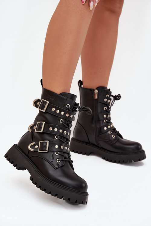 Утеплені Робочі Черевики З Ремінцями І Застібками Big Star OO274707 Чорні