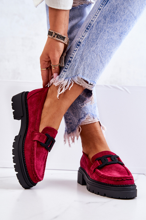 Замшеві лофери з декором La.Fi 210031FU-SU Фуксія