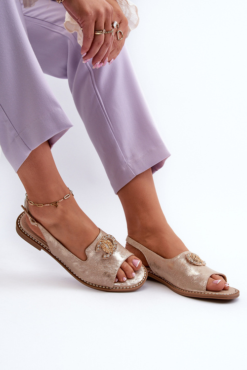 Жіночі босоніжки з декором S.Barski KV-2775-49 Rose Gold