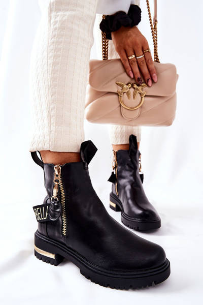 Класичні черевики з ремінцем Чорні Лорі