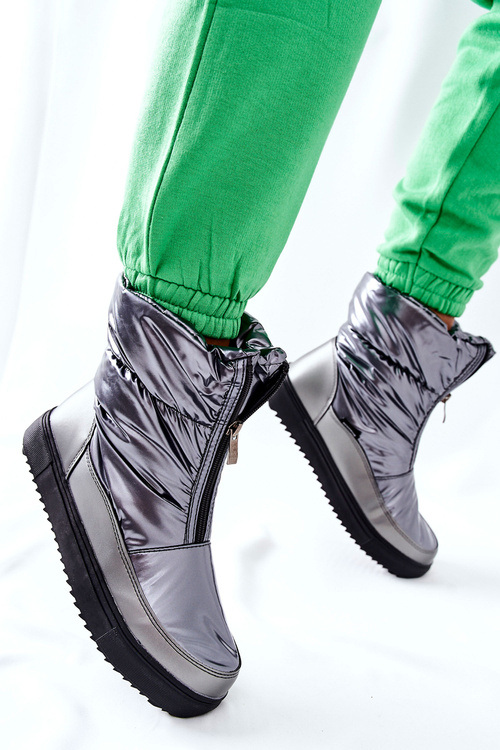 Жіночі зимові черевики сірі Monile