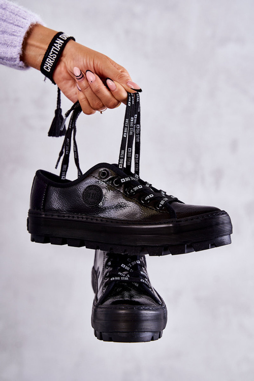 Модні лаковані кросівки Big Star KK274044 Чорні