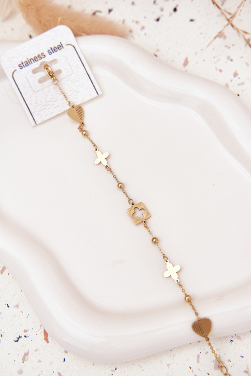 Браслет із нержавіючої сталі з золотими підвісками