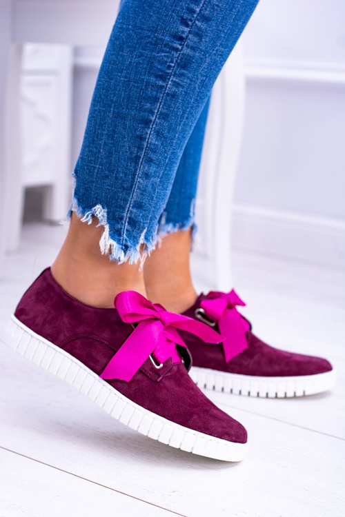 Бордові шкіряні жіночі тенісні черевики