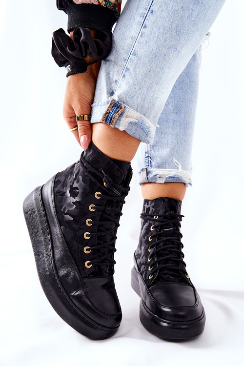 Спортивне шкіряне взуття Lewski 3034 Black Moro