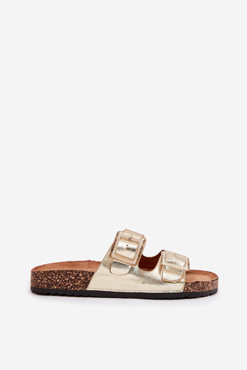 Жіночі Сандалі З Кларами На Пробковій Підошві Золоті Серселе