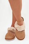 Жіночі тапочки з хутром і вишивкою Camel Devianne
