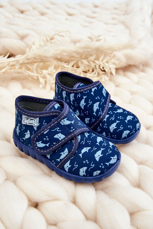 Дитяче взуття тапочки Befado Sharks 465P089 Navy Blue