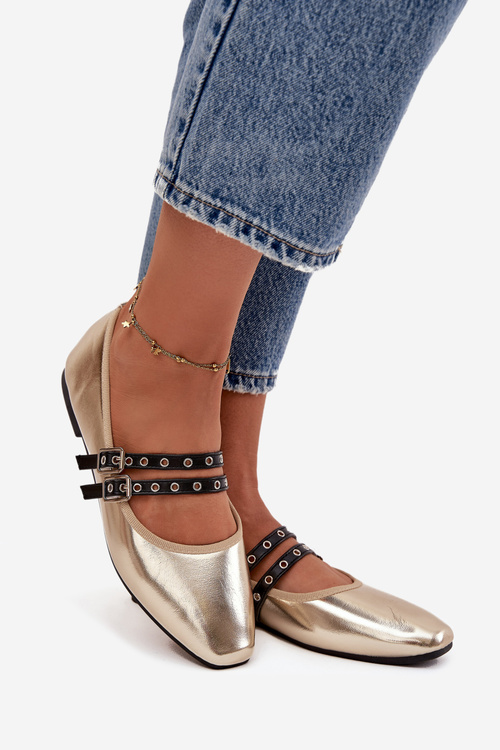 Жіночі балетки З Золотими Лямками Deliora