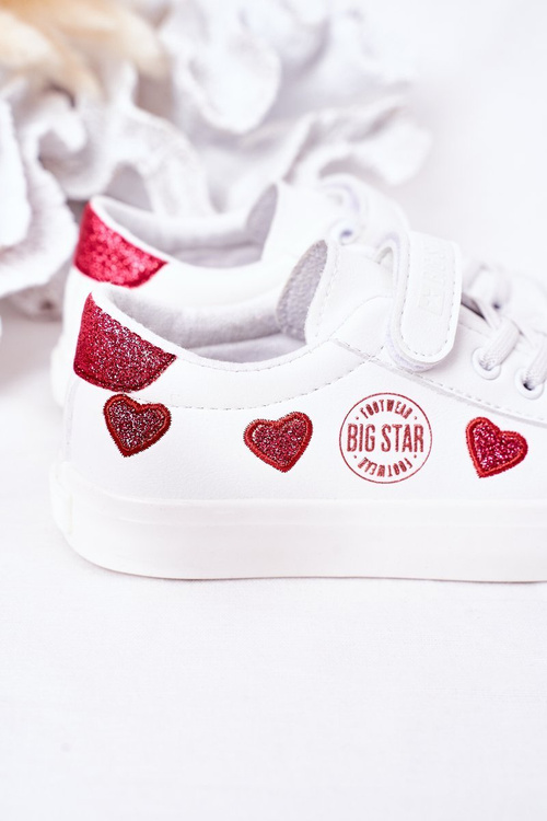 Дитячі шкіряні кросівки на липучці BIG STAR HH374001 Білі