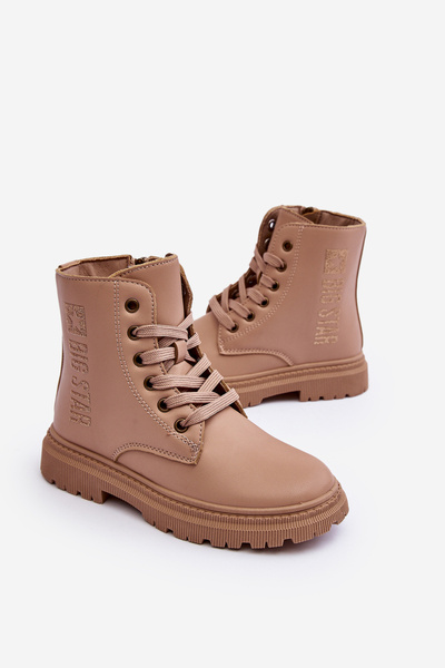 Дитячі шкіряні черевики з хутряною підкладкою Big Star MM374154 Бежеві