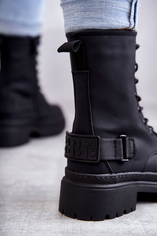 Жіночі теплі черевики на блискавці чорні Fabiola