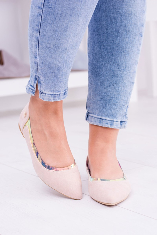 Прозорі голографічні балетки Lu Boo Lison з рожевими гострими гострочками